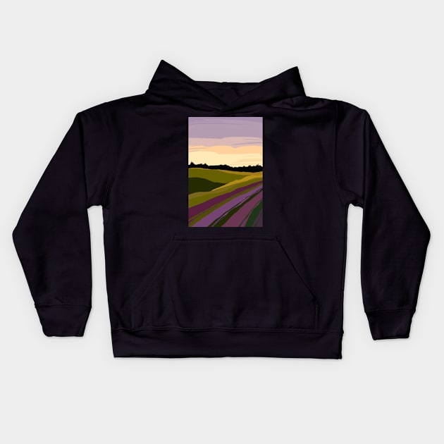 LANDSCAPE: purple Kids Hoodie by SudarinaBiza